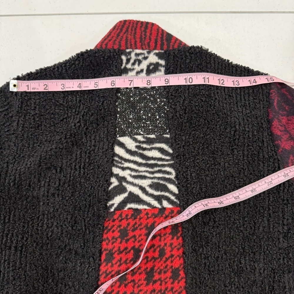 NWT Ali Miles Patchwork Jacket Black Red Artsy Cardigan Boho Size Small Petite - Picture 9 of 15